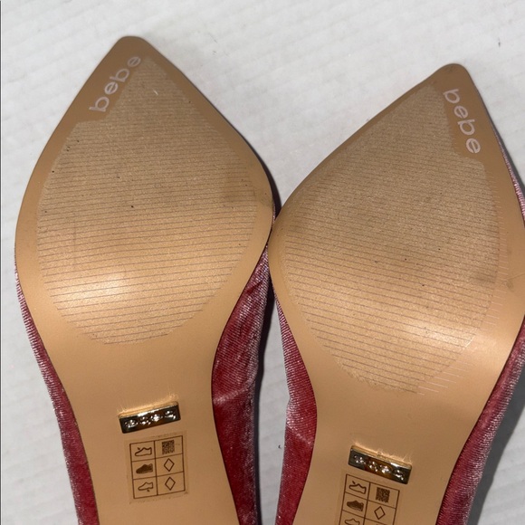 Bebe Velour Pink Heels Size 7 - Picture 8 of 12